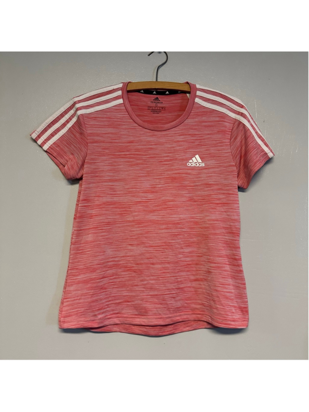 Women's Adidas Pink & White Short Sleeve Tee Size small athletic